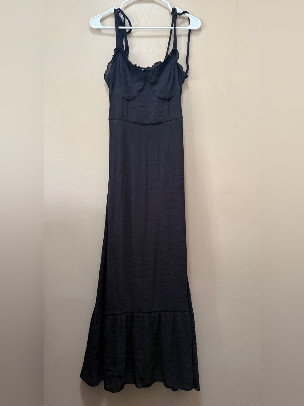 Black Tie-Shoulder Midi Dress-CC - Picture 2 of 12
